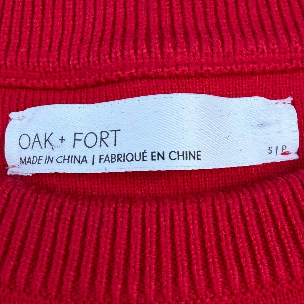 Oak + Fort Knit Wrap Crop Top Red Open Back Minimalist Balletcore Clean Girl S - Picture 11 of 11